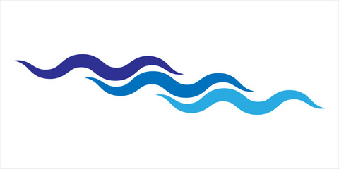 Blue water wave icon isolated on white background.EPS 10