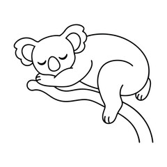 A koala sleeps on a branch