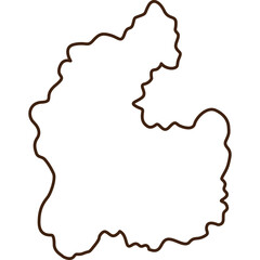 Outline Map Of A Geographical Region With A Dark Brown Border And Transparent Background
