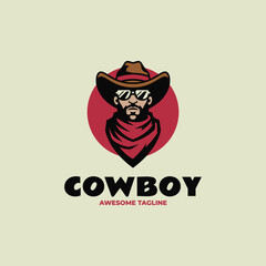Mascot Cowboy Man Logo Design