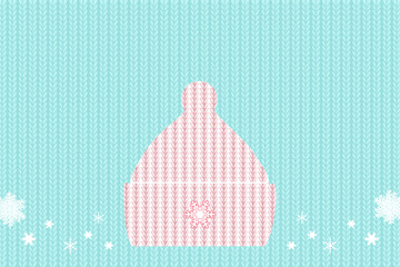 ニット帽、ニット編み物の背景イラスト