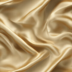 Fototapeta premium Seamless Luxurious Deep Gold Satin Silk Fabric Background with Smooth Drapery and Folds