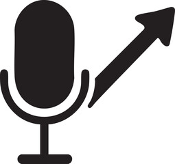 PR Success Silhouettes Microphone Upward Trend Icon Vector