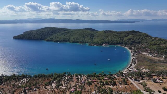 Stunning Aerial View of Milas Akb&uuml;k Bay, Turkey