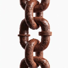 Obraz premium Close-Up View of Rusty Metal Chain Links with Detailed Texture and Weathered Surface for Industrial and Artistic Concepts