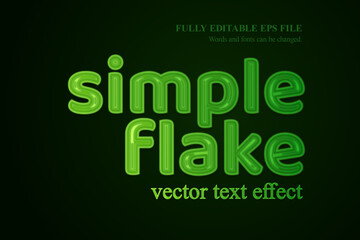 Simple Green Flake Vector Text Effect