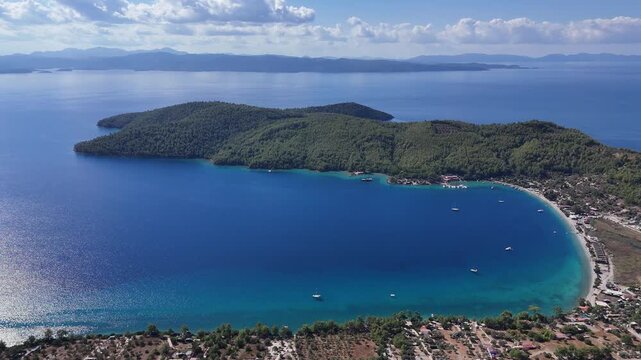 Stunning Aerial View of Milas Akb&uuml;k Bay, Turkey