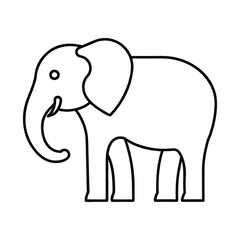 Elephant line art Simple outline of an elephant standing