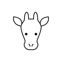 Giraffe face outline stylized head with simple black lines and dots