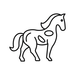 Line drawing of a horse with spots