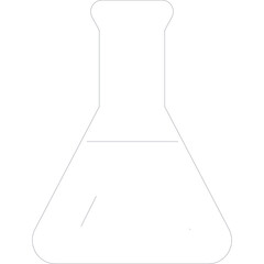 Outline Of A Laboratory Flask With A Transparent Background Ideal For Scientific Visualizations And Educational Content
