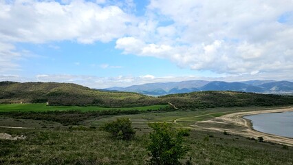 landscape with river and mountains