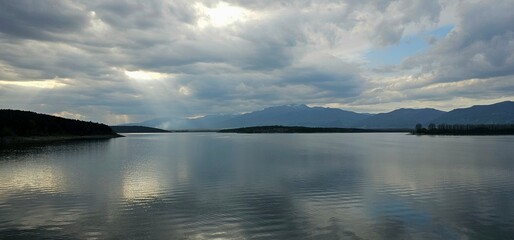 sunset over the lake