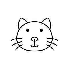 Simple line drawing of a cat face with ears eyes whiskers and a nose that resembles the letter y