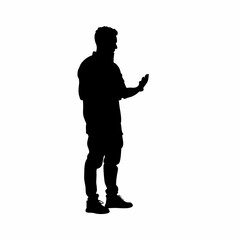 Counselor motivational talk resilience silhouette isolated on white background