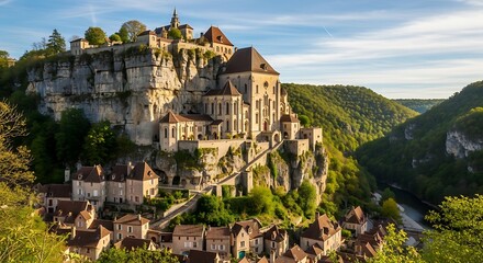 Rocamadour, France - A Medieval Village Clinging to a Cliffside.