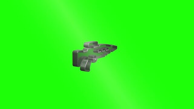 Rotating futuristic blaster rifle on green screen