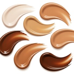Fototapeta premium Foundation Swatches - A Range of Skin Tone Shades for Makeup.