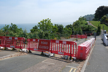 Shanklin, Isle of Wight, England. May 22nd 2025. Osborne Steps beach shortcut footpath along Eastcliff Promenade closed due to coastal erosion.
