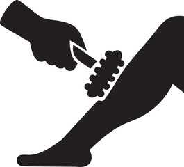 Muscle Recovery Silhouettes Self-Massage Roller Physical Therapy Icon
