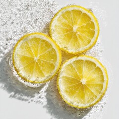 Fresh lemon slices in water