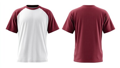 Front and back view of a blank t-shirt