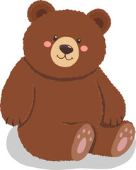 Cute Brown Bear Cartoon Illustration