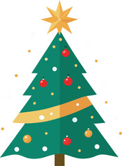 A Christmas tree made with gold sparkles on a white background