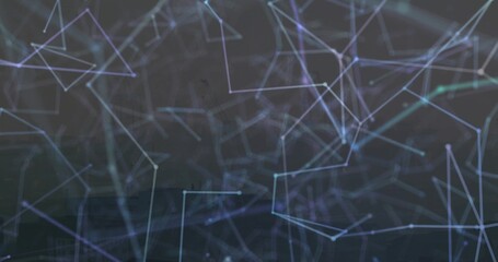 Displaying glowing nodes and connecting lines forming translucent polygons in dark interface