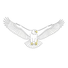 Majestic eagle soars with wings spread, a symbol of freedom and power, isolated on white background its piercing gaze and sharp talons embody natures strength