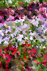 絵画調のカラフルな花の画像