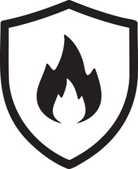 Fire Safety Silhouettes Campfire Flame Shield Controlled Burn Nature Icon