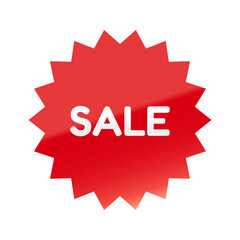 光沢のあるアイコン_SALE_Fredoka font_ギザギザ型_RED