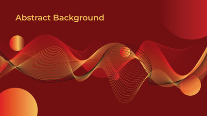 Abstract red line blended background with wave and swirl lines, background template.