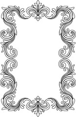 Filigree Heraldic Crest Motif Floral Pattern Frame