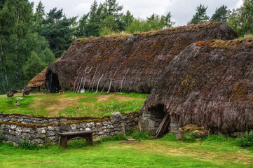 Thatched Roof Dwelling at the Highland Folk Museum, Scotland © atosan