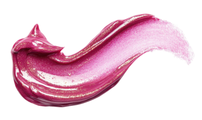 Shiny, shimmering pink/purple cosmetic swipe on black