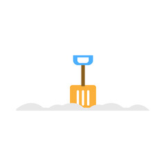 shovel icon, snow removal, snowdrift, winter, vector illustration