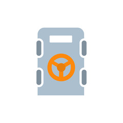 bunker door icon on white background, vector illustration