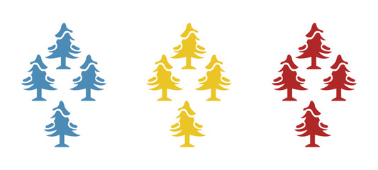 Christmas tree icon on a white background, winter, snow on trees, vector illustration