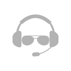 Airplane pilot glasses icon on white background, Vector illustration