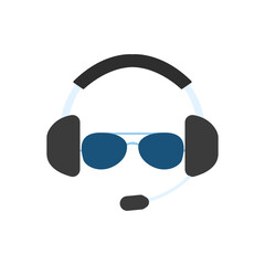 Airplane pilot glasses icon on white background, Vector illustration