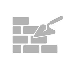 construction icon, brick wall, vector illustration
