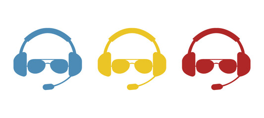 Airplane pilot glasses icon on white background, Vector illustration