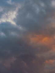 colorful sunset clouds in summer time
