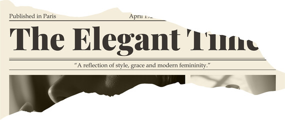 A torn fashion magazine on a transparent background.