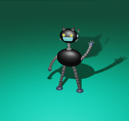Cat robot characters 