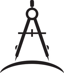 Design Measurement Silhouettes Drawing Compass Arc Precision Drawing Curve Creation Icon