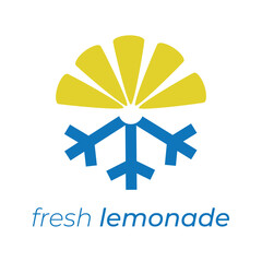Fresh lemonade sign combining lemon and snowflake design