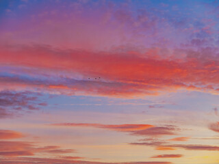 colorful sunset clouds, summer time